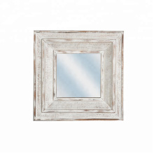 Mayco Antique Mirror Furniture,High Quality White Square Rustic Wood Frame Age Wall Mirror Decorative